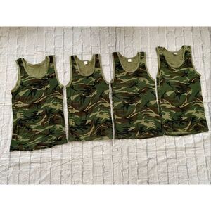 Camo men 2XL 100% cotton tank top 4 bundle green